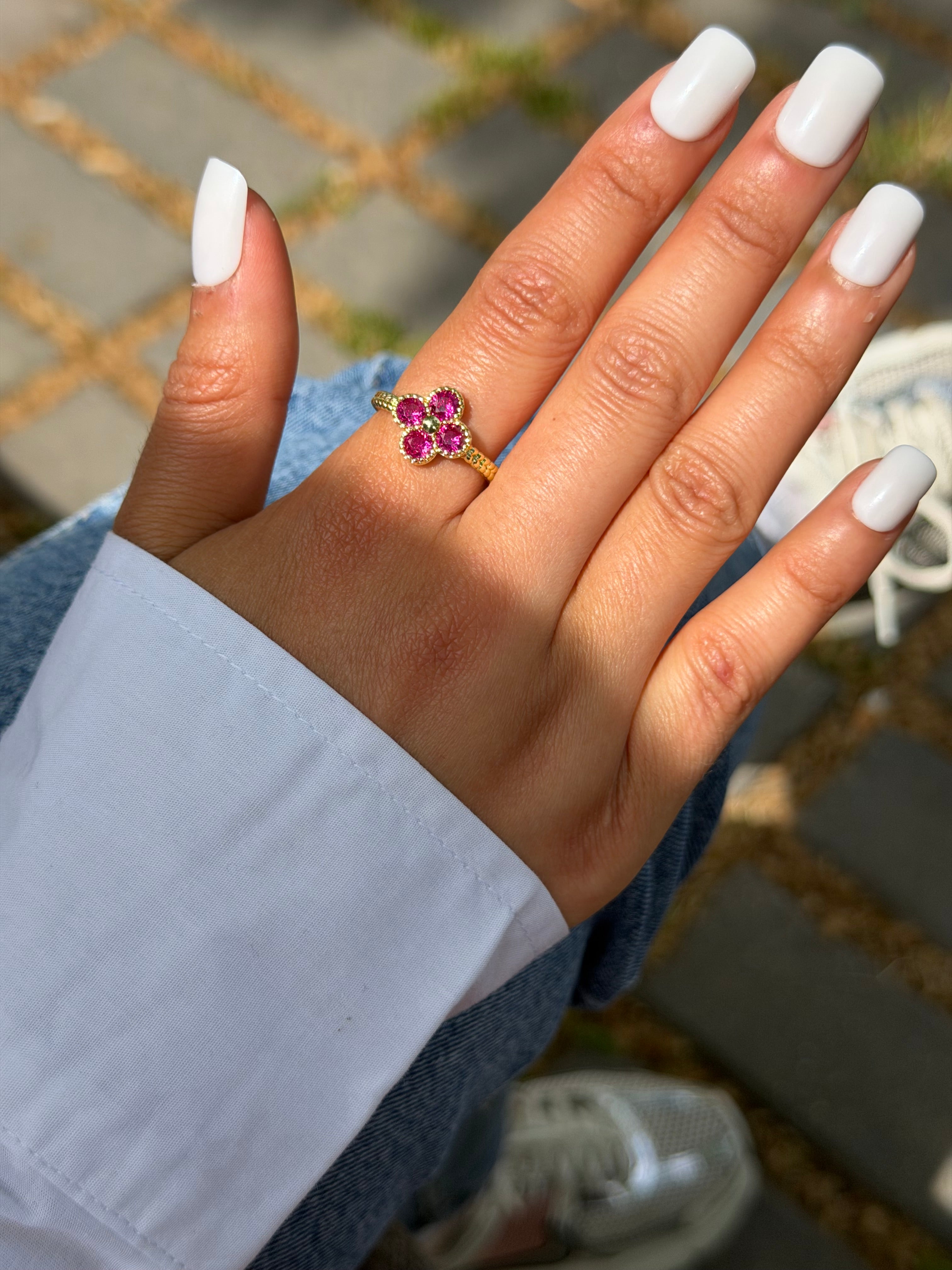 Anillo Flor Fucsia