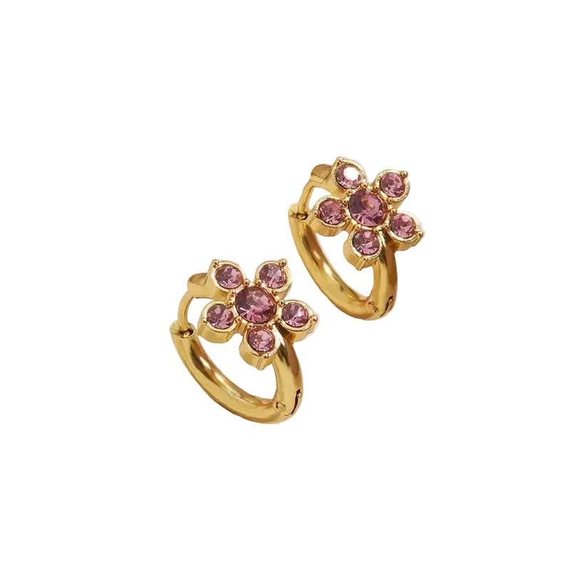 Pendientes Flor Rosa