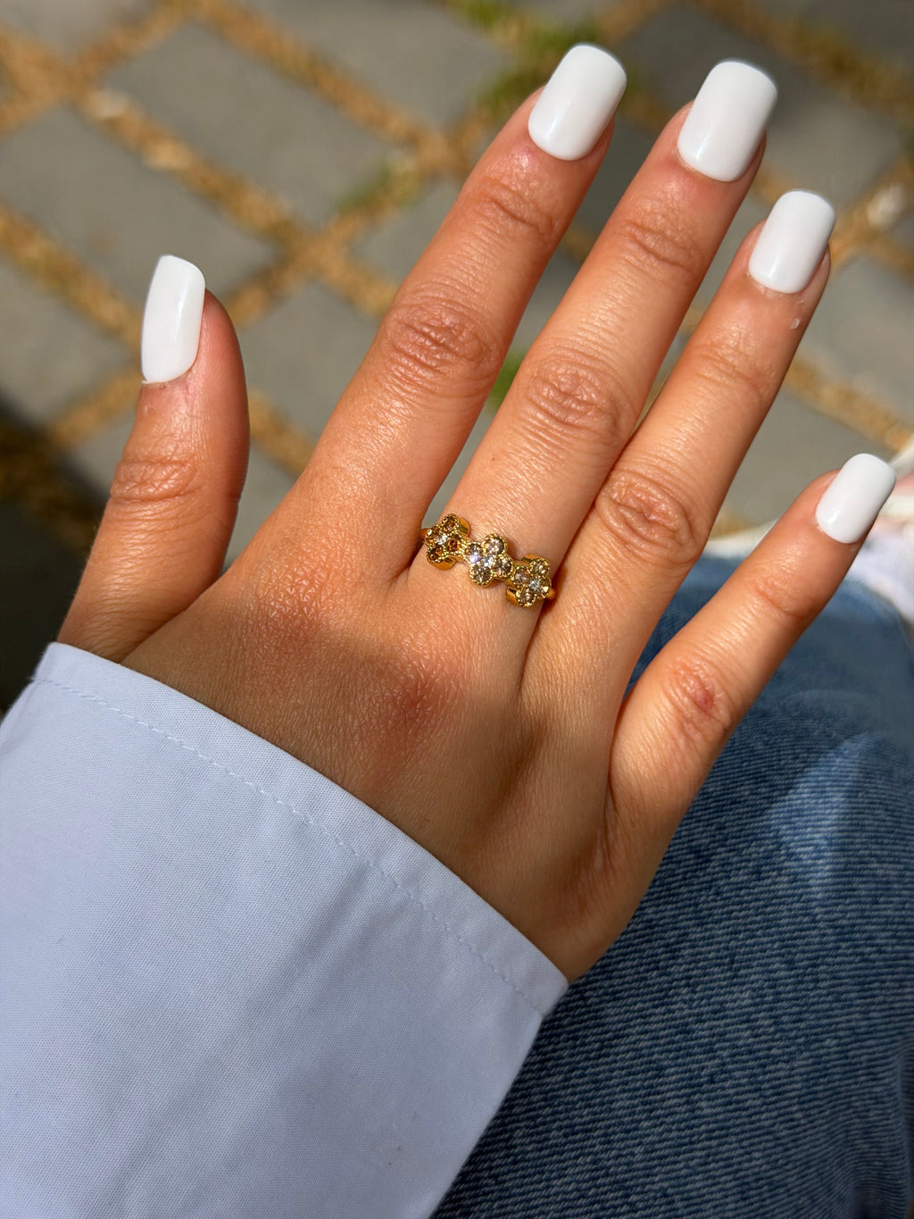 Anillo Floral Coffe puesto