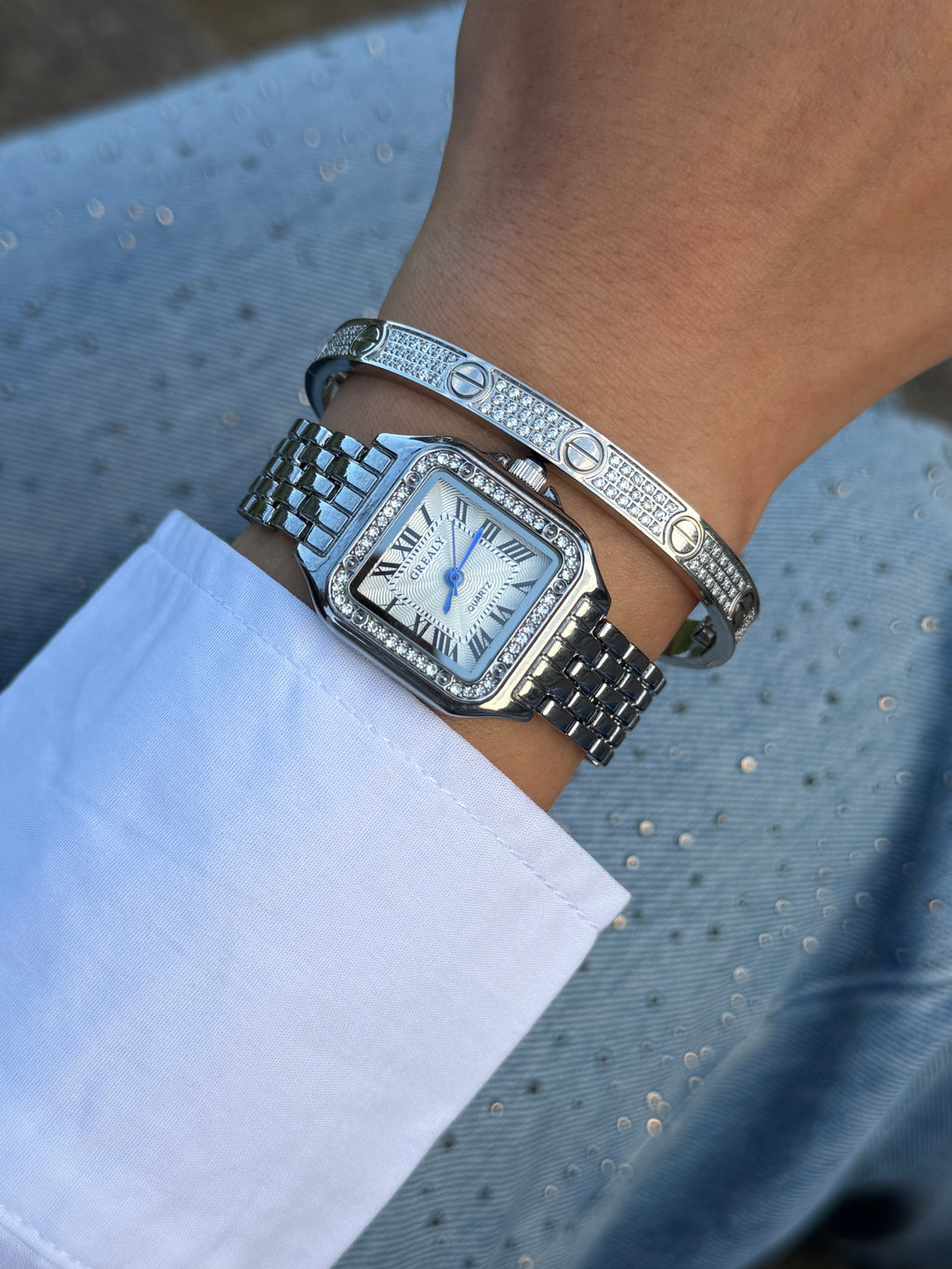 Pulsera Aura Plata Brillo