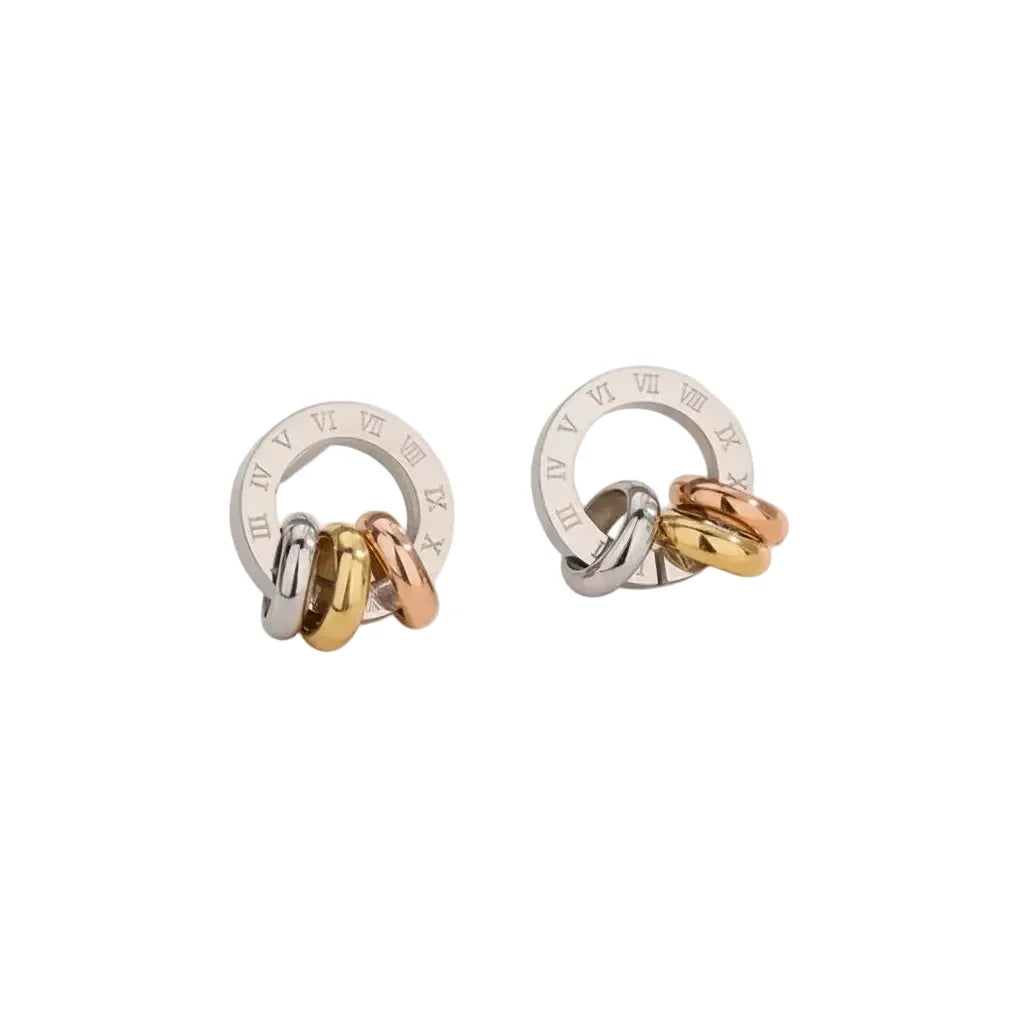 Pendientes Tricolor Plata