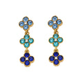 Boucles d'oreilles fleuries bleues